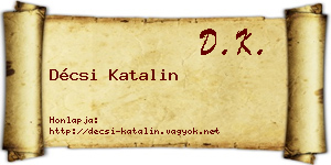 Décsi Katalin névjegykártya