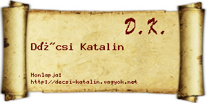 Décsi Katalin névjegykártya