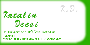 katalin decsi business card